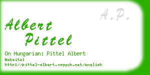 albert pittel business card